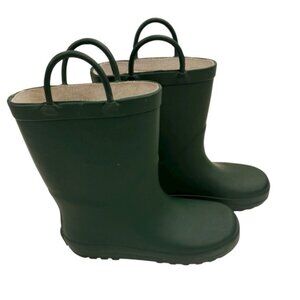 Lone Cone Kids Rain Boots Size 1 US EU 31 Green Rubber Waterproof Pull-On